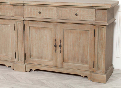 Large Rustic Wooden Sideboard with Cast Metal Hardware