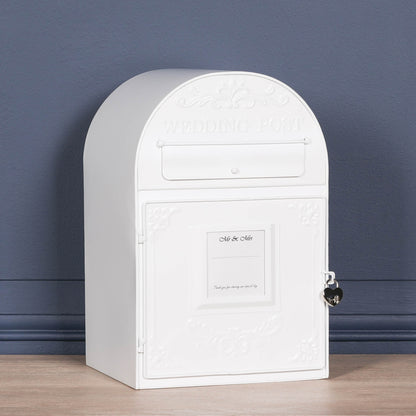 White Wedding Post Letter Box