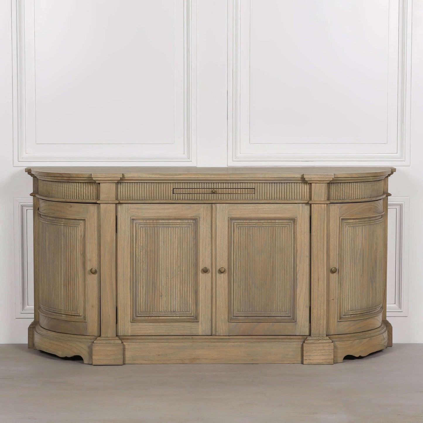 Rustic Wooden Fluted Buffet Sideboard