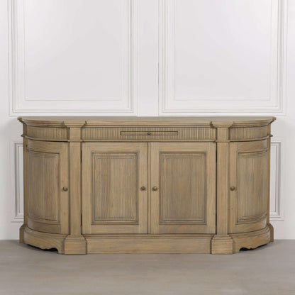 Rustic Wooden Fluted Buffet Sideboard