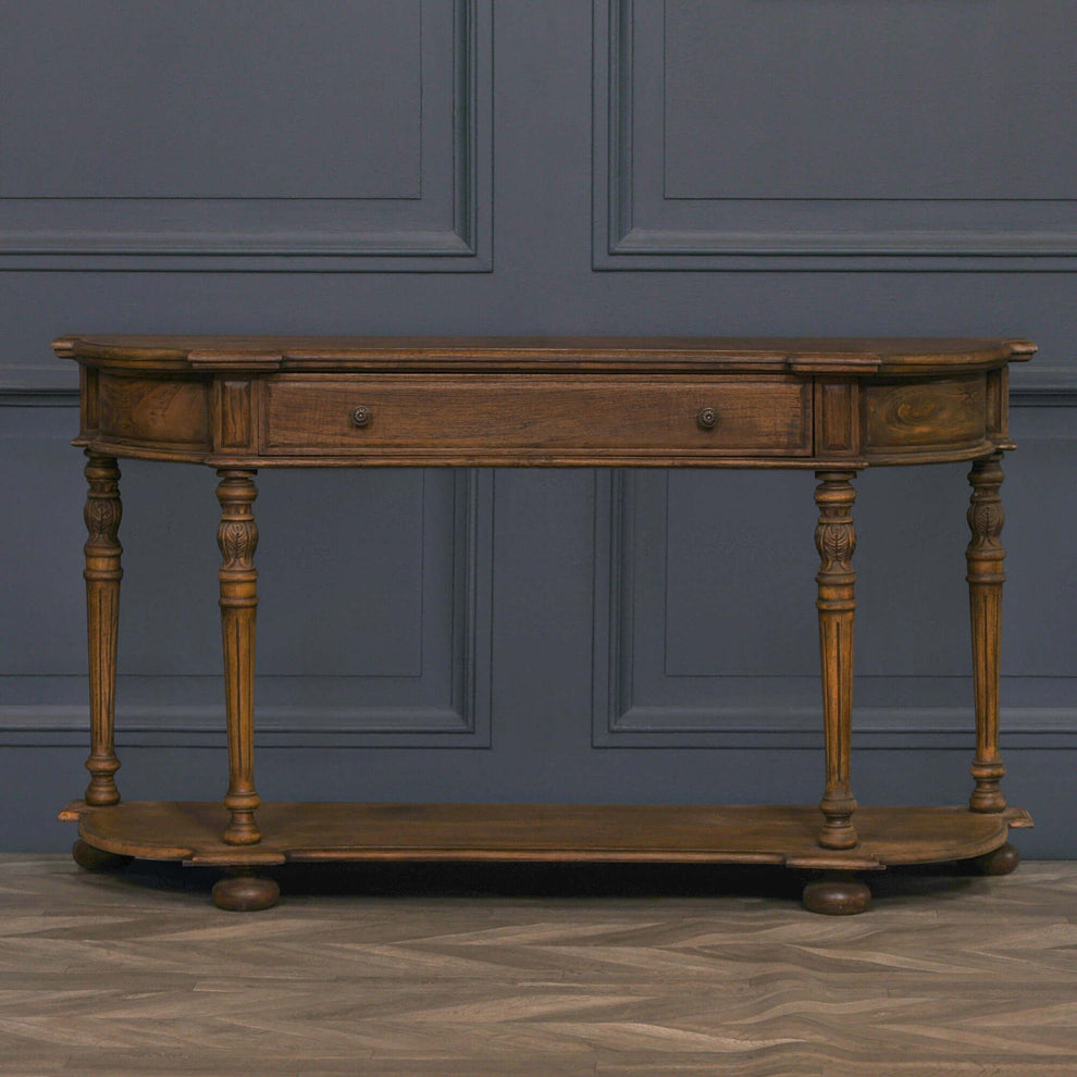 White Cedar Wood Console Table 151cm Rustic Style