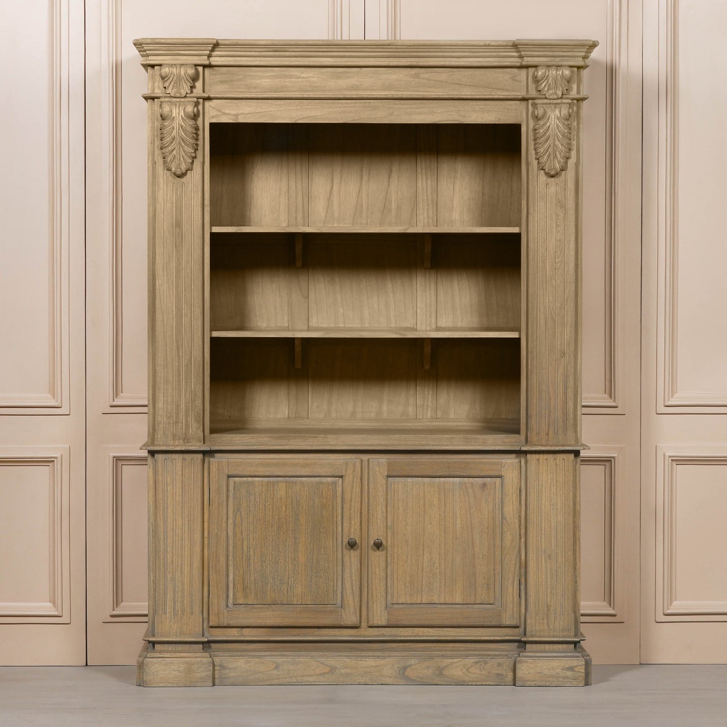 Large Rustic Open Bookcase