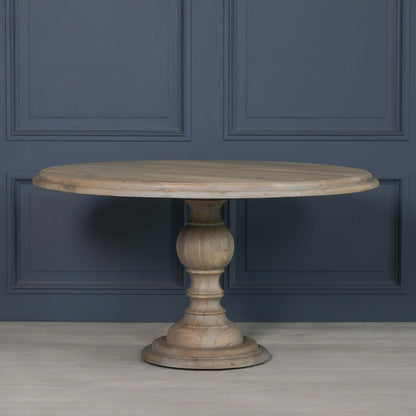 Rustic Wooden Round Dining Table 147cm