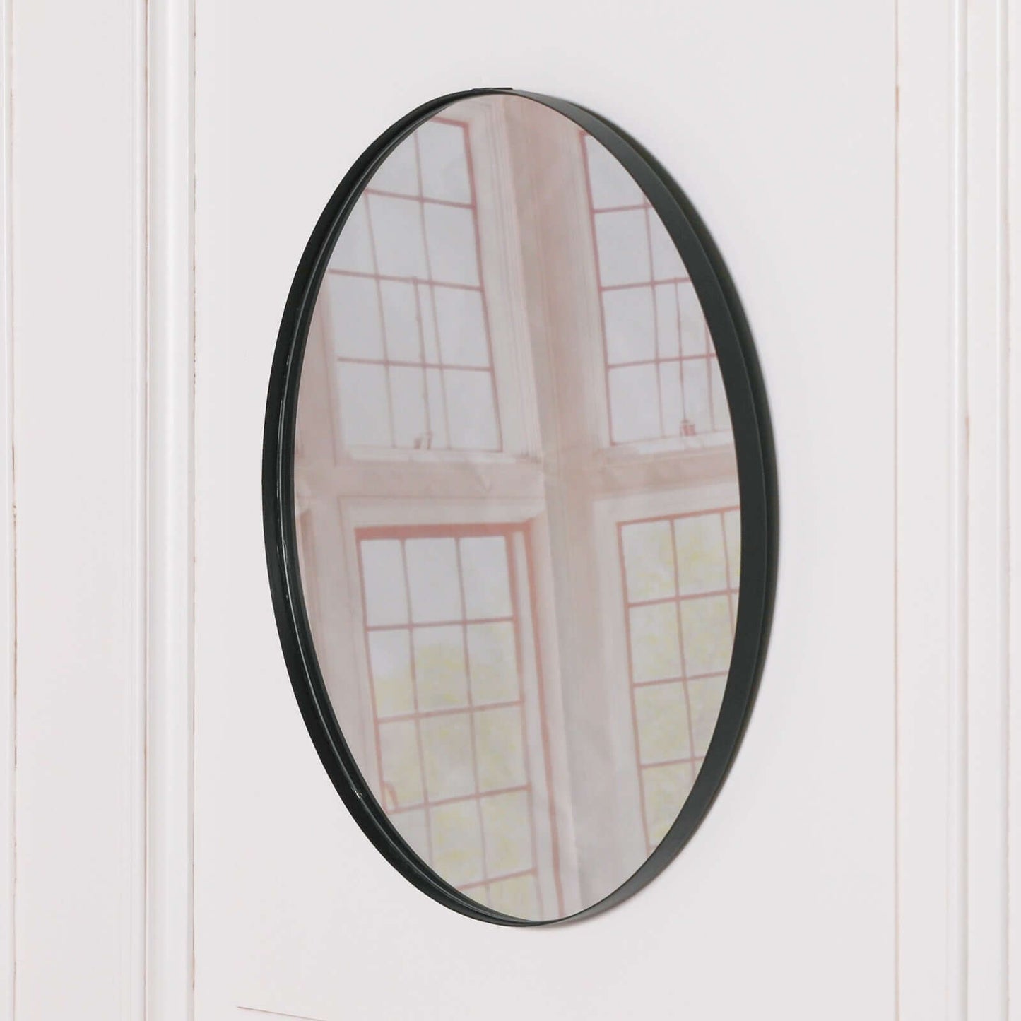 50cm Black Round Wall Mirror