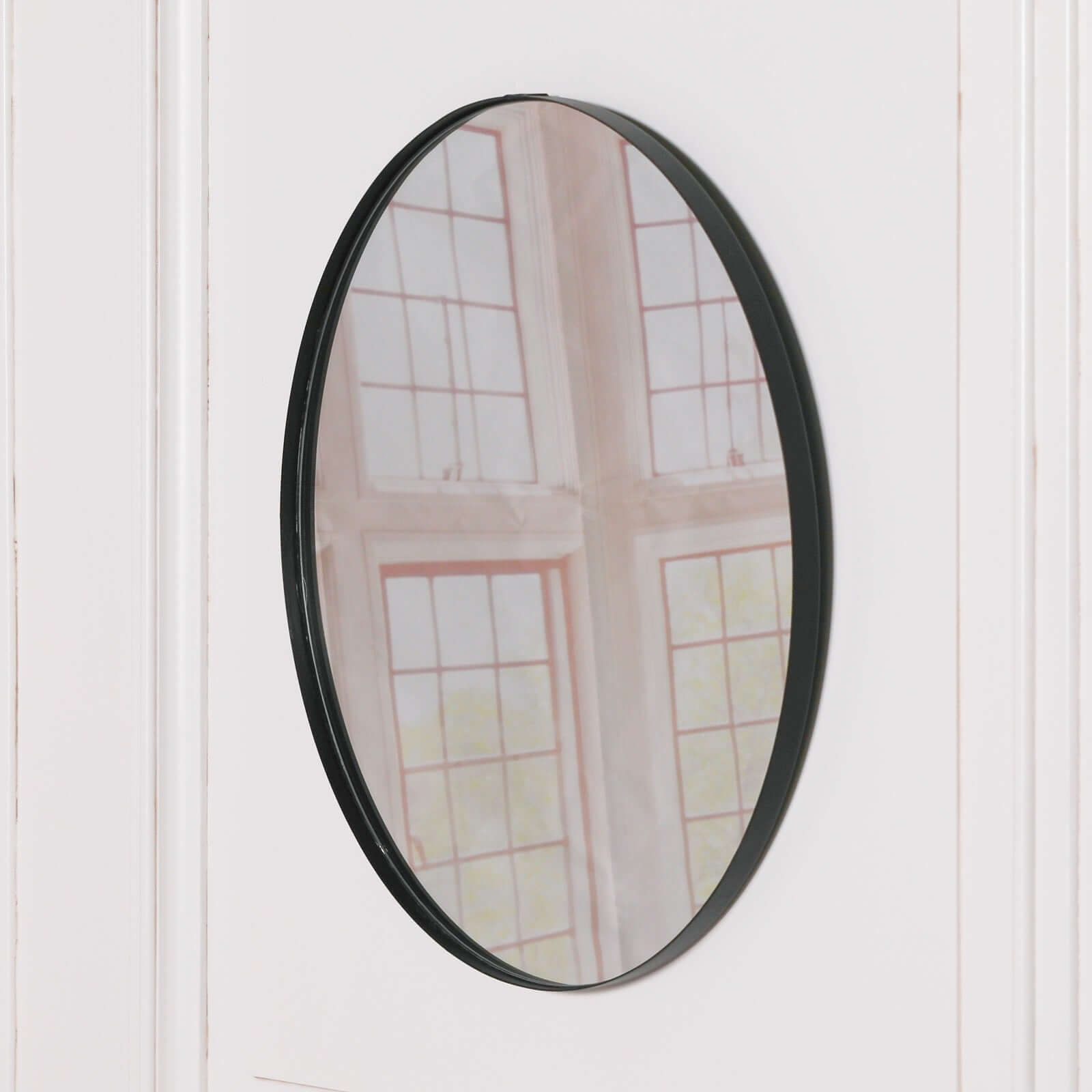 50cm Black Round Wall Mirror