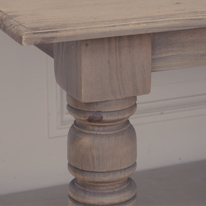 Rustic Pine 300cm Dining Table – Hand-Carved Farmhouse Legs
