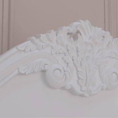 White Carved Rose Cherub King Size 5ft Bed French Chateau Style