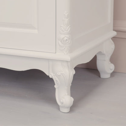 White TV Unit Cabinet French Chic Style 157cm
