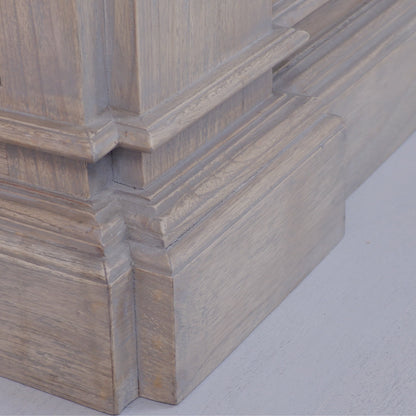 Large White Cedar Open Bookcase with Hand-Carved Corbel Details