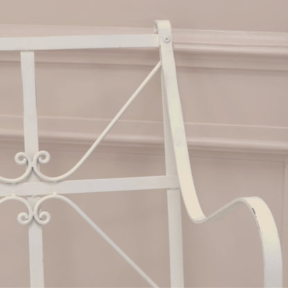 Iron Frame Off White/Cream Garden Outdoor Dining Chair Distressed Finish