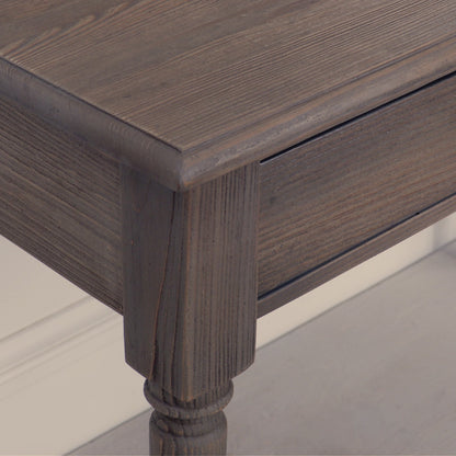 Rustic Pine Wooden Writing Desk – Console Desk with Drawers