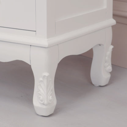 White Single Armoire/Wardrobe with Drawers French Chateau Style