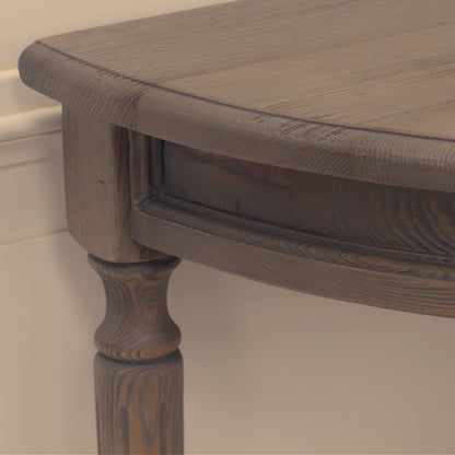 Rustic Pine Curved Demi Lune Console Table – Hallway Table