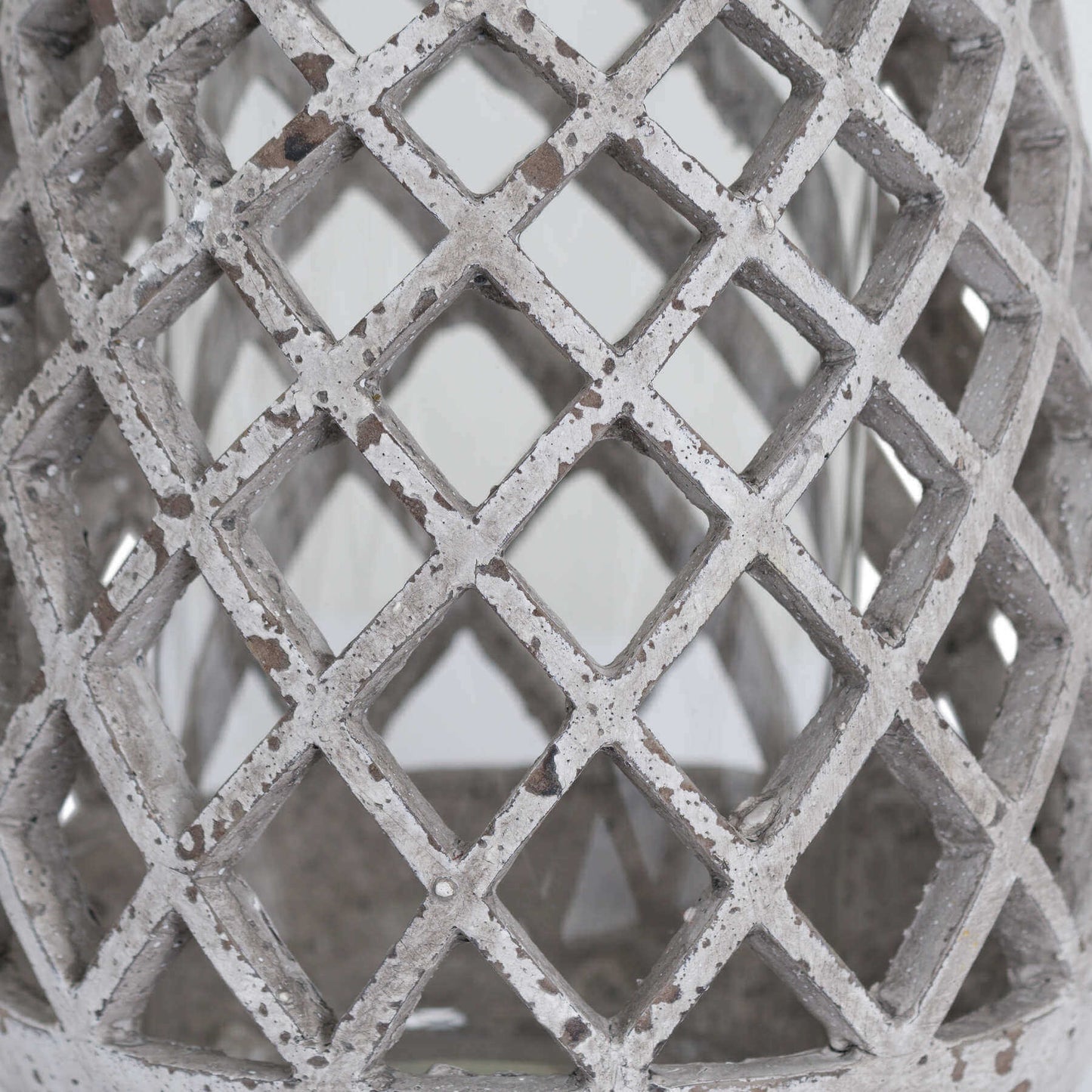 Large Conical Ceramic Lattice Hurricane Lantern