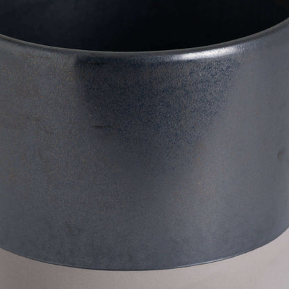 Large Metallic Grey Ceramic Planter