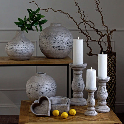 Large Stone Ceramic Candle Holder